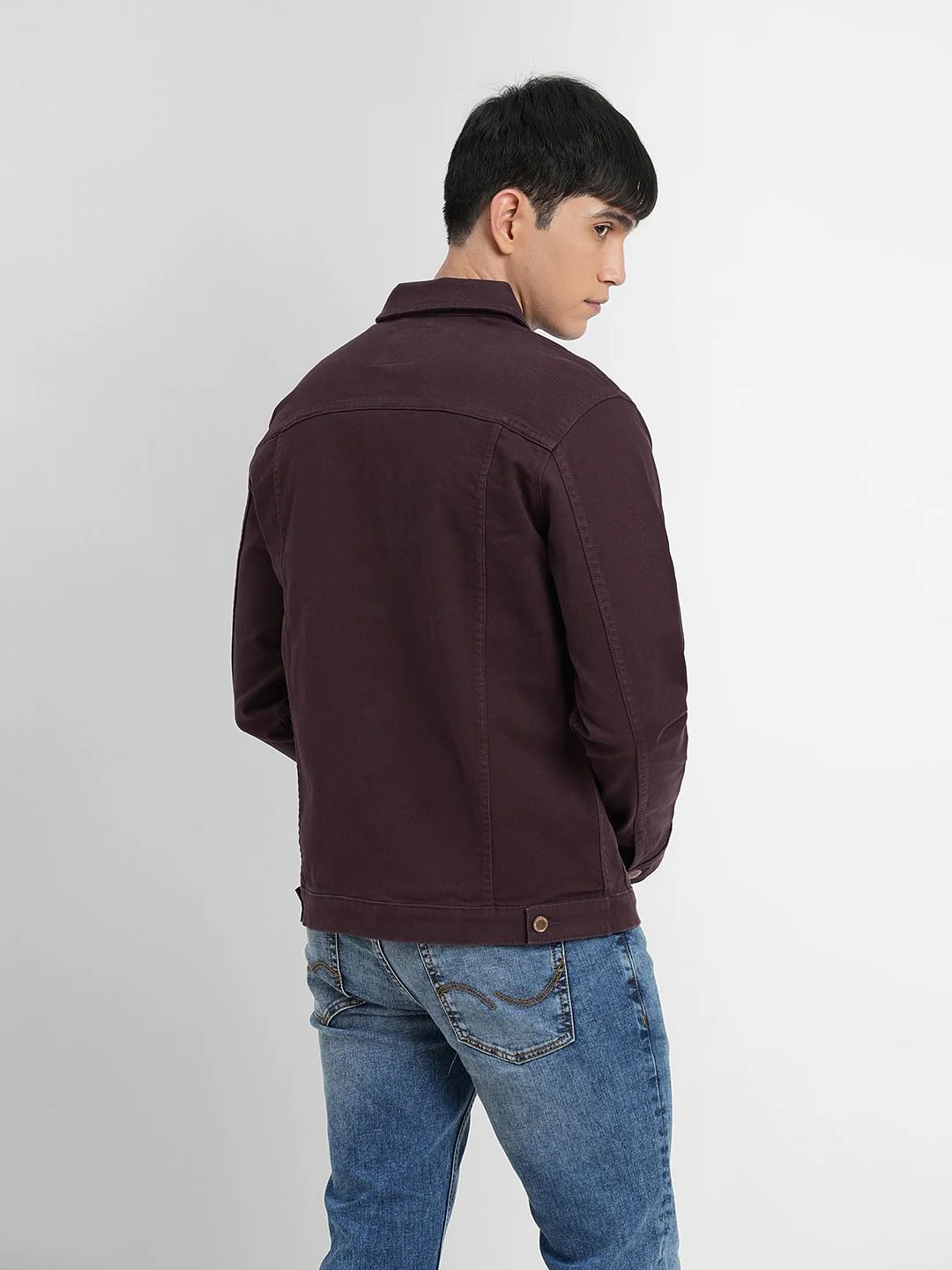 Wine Trucker Denim Jacket - Image 4