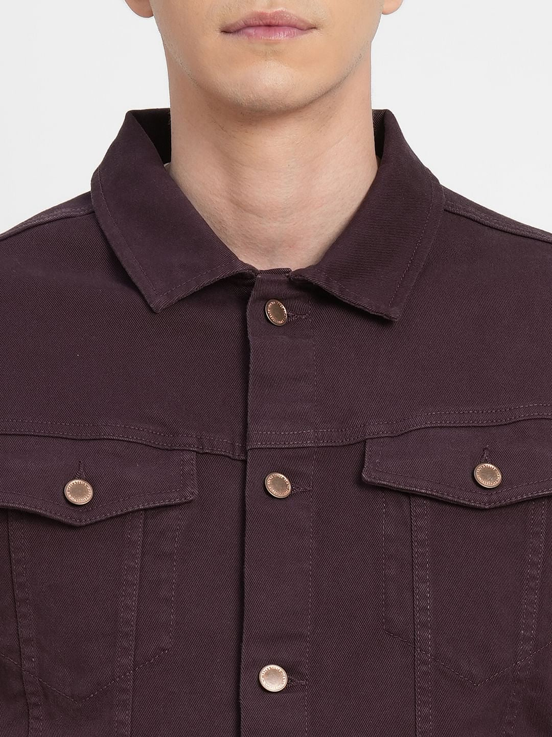 Wine Trucker Denim Jacket - Image 5