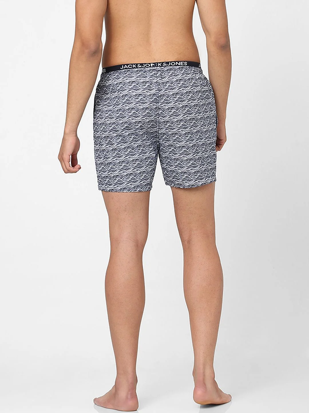 Dark Blue Wave Print Boxers - Image 3