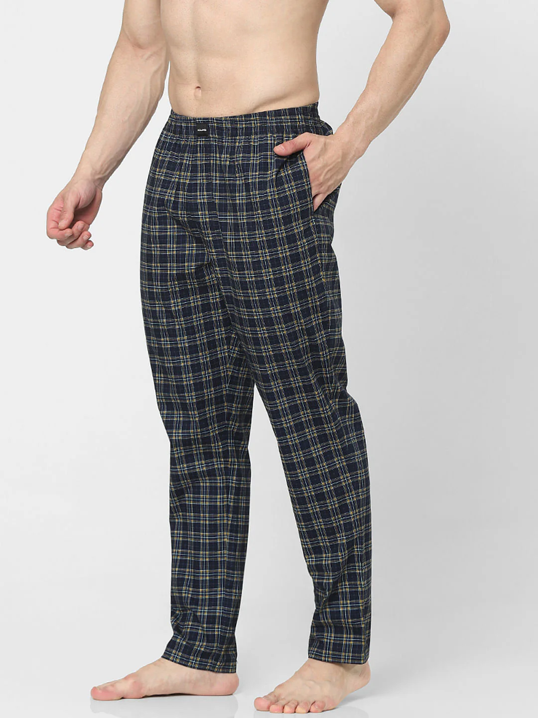 Navy Blue Check Pyjamas - Image 3