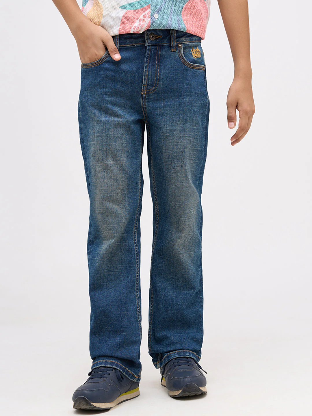 Boys Mid Rise Bootcut Jeans - Blue - Image 2