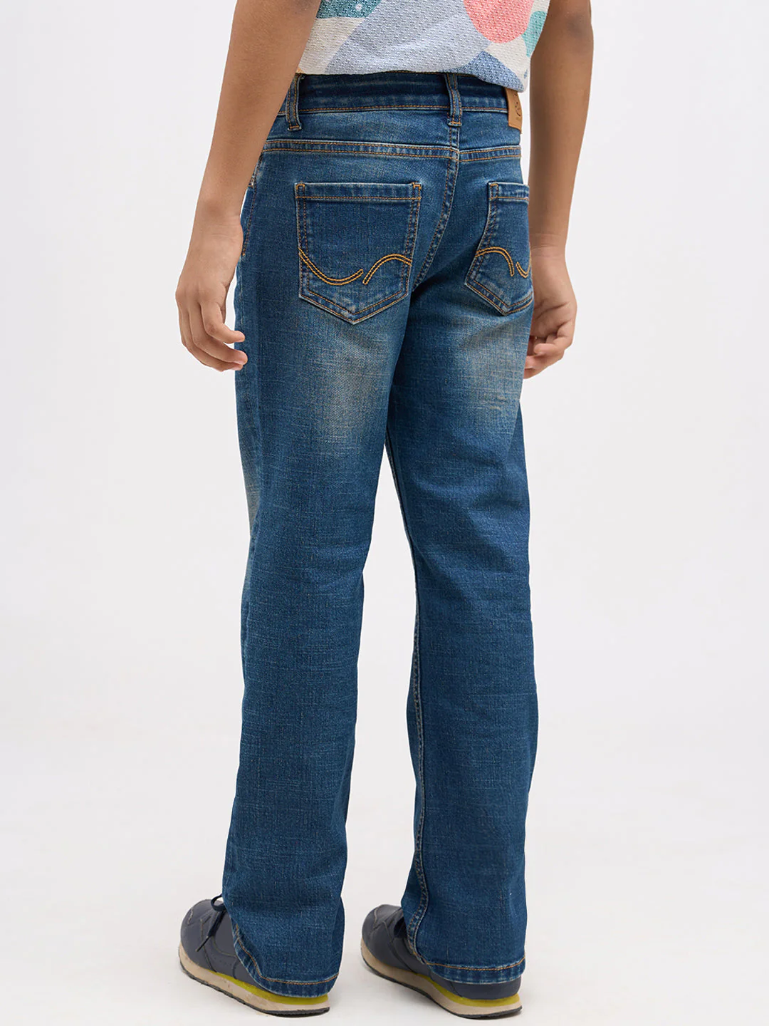 Boys Mid Rise Bootcut Jeans - Blue - Image 4