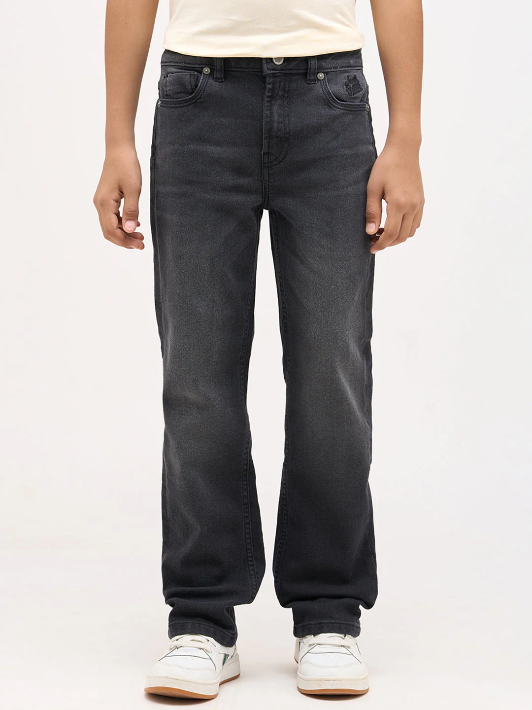 Boys Mid Rise Bootcut Jeans - Black - Image 2