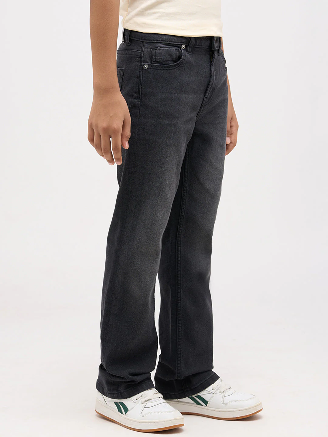 Boys Mid Rise Bootcut Jeans - Black - Image 3