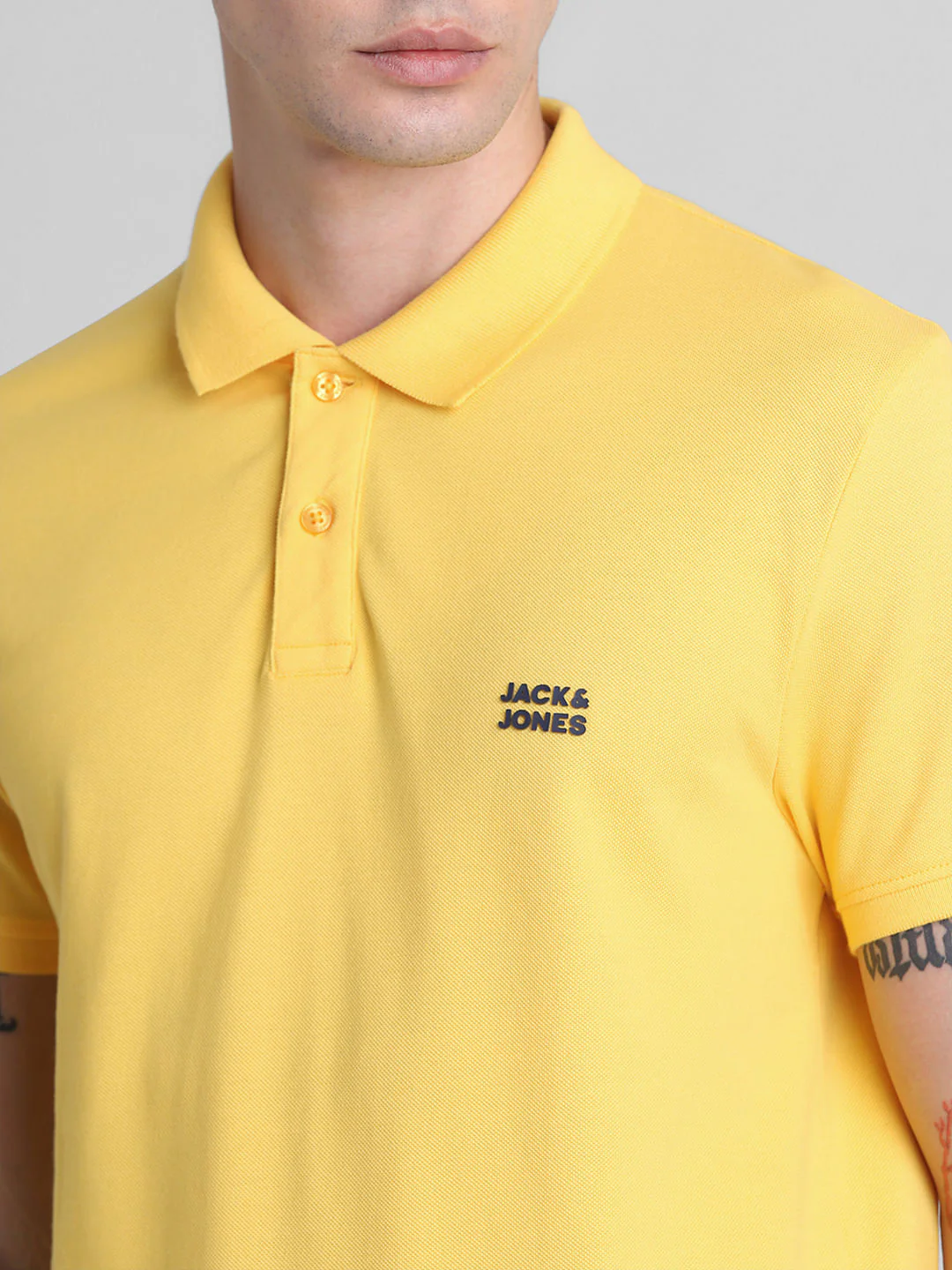 Yellow Cotton Polo T-shirt - Image 5
