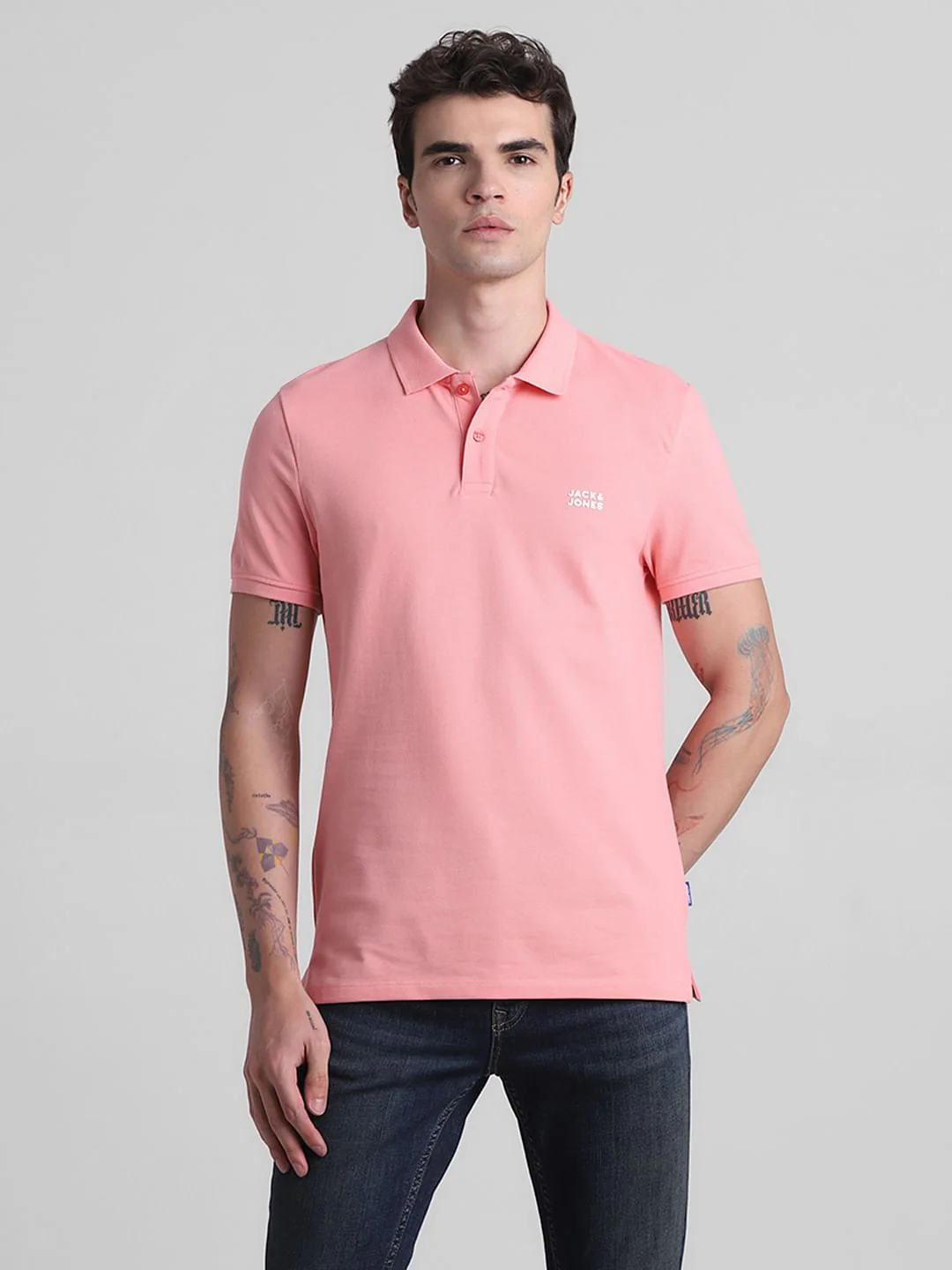 Pink Cotton Polo T-shirt - Image 2