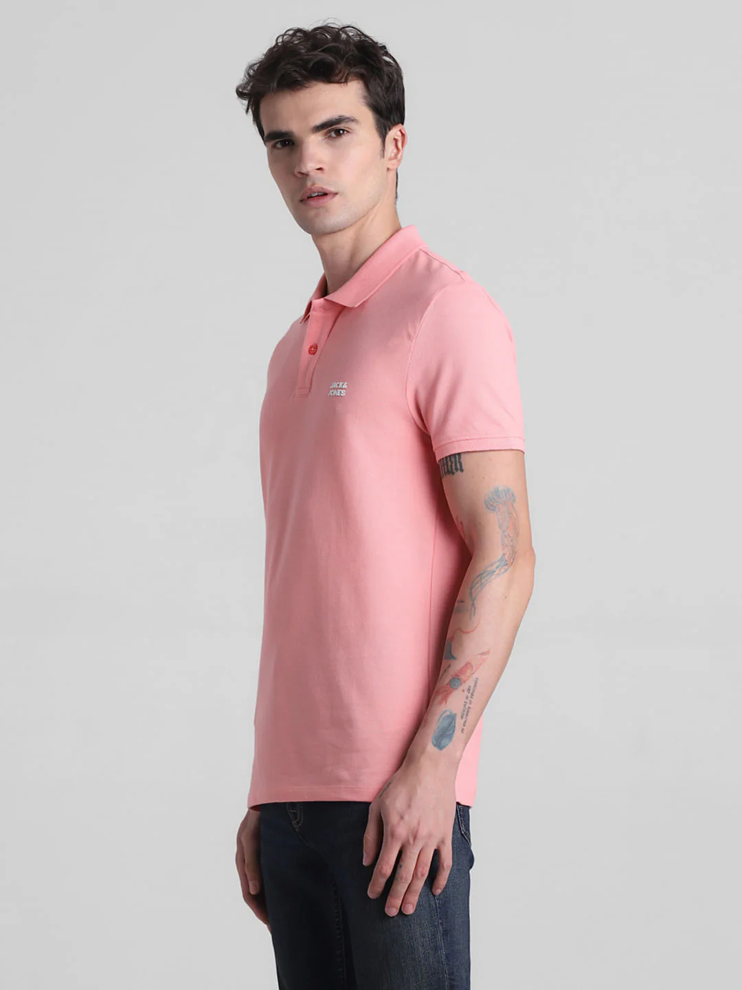 Pink Cotton Polo T-shirt - Image 3