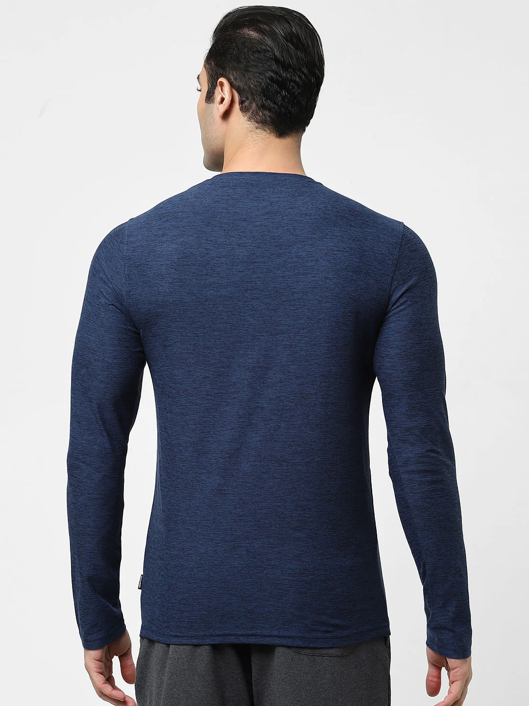 Blue Full Sleeves Crew Neck T-shirt - Image 4