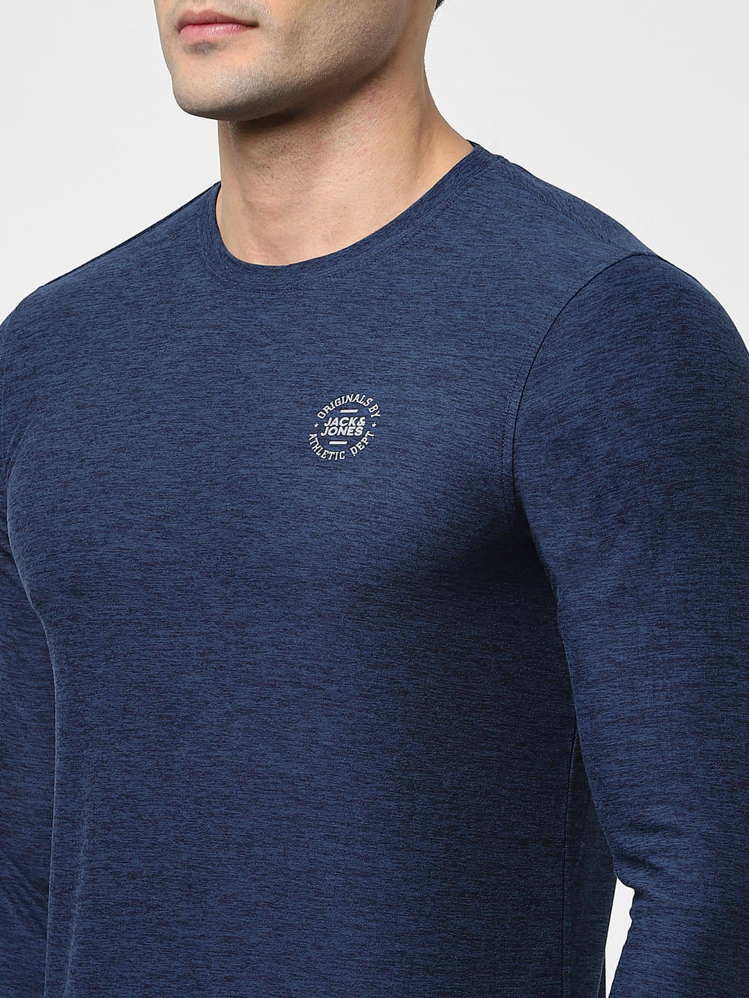 Blue Full Sleeves Crew Neck T-shirt - Image 5
