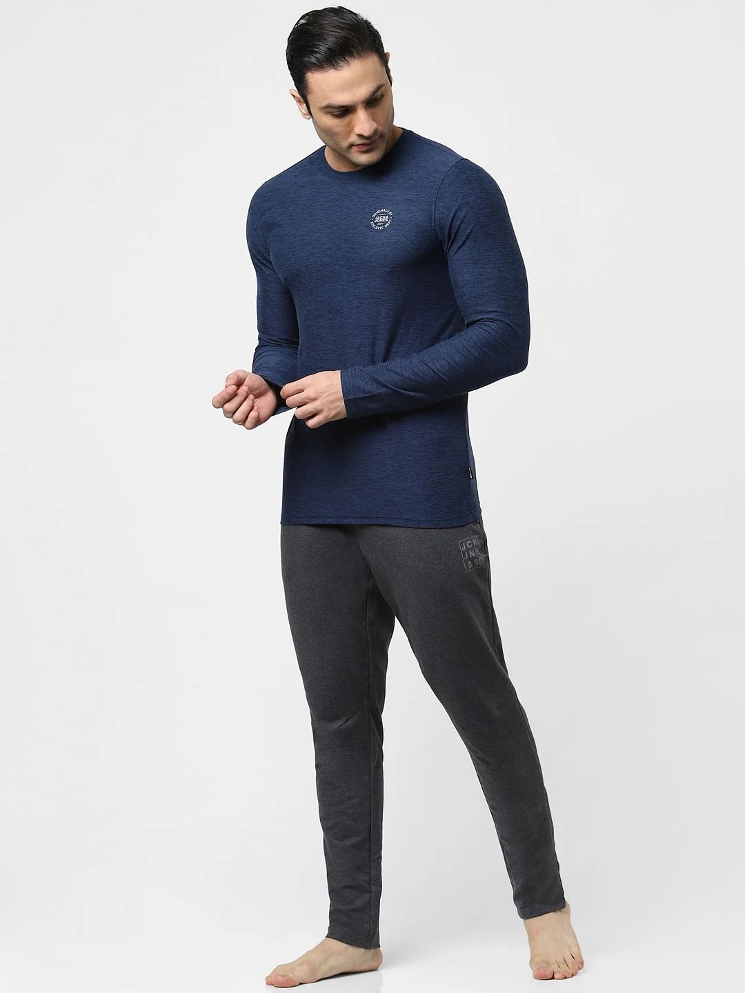 Blue Full Sleeves Crew Neck T-shirt - Image 6