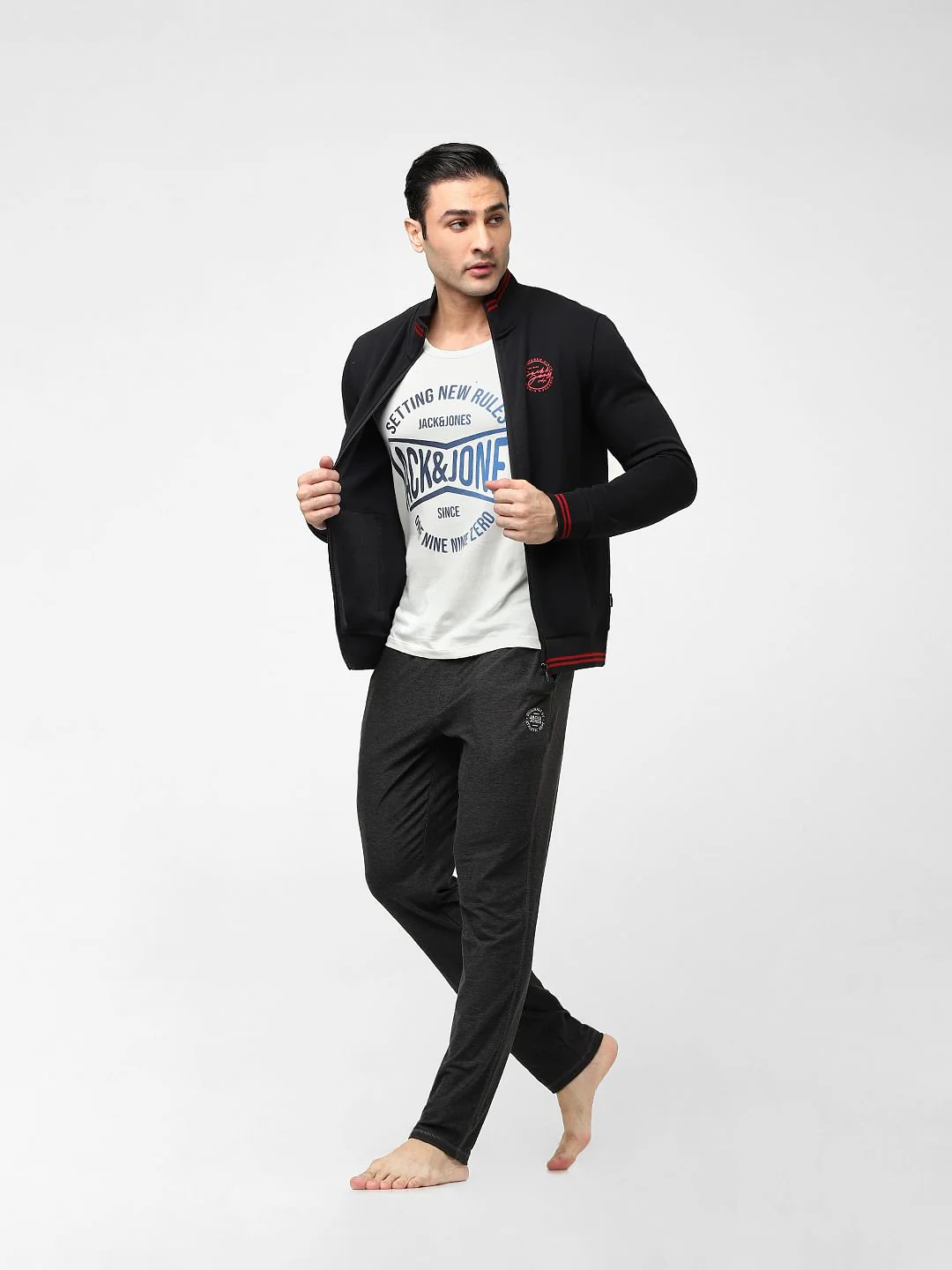 Grey Low Rise Trackpants