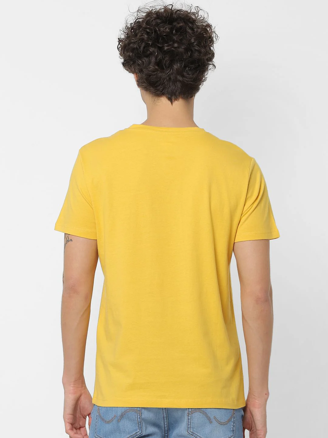Mustard Yellow Crew Neck T-shirt - Image 4
