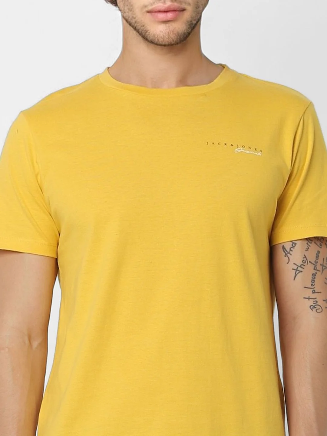 Mustard Yellow Crew Neck T-shirt - Image 5