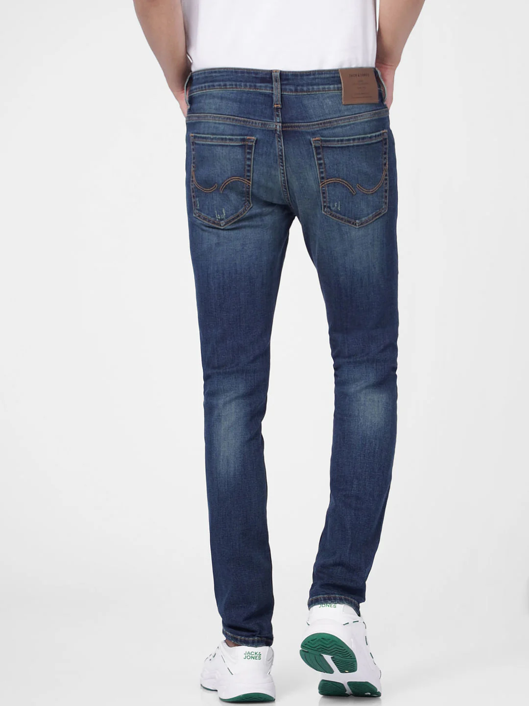 Dark Blue Low Rise Distressed Glenn Slim Fit Jeans - Image 4
