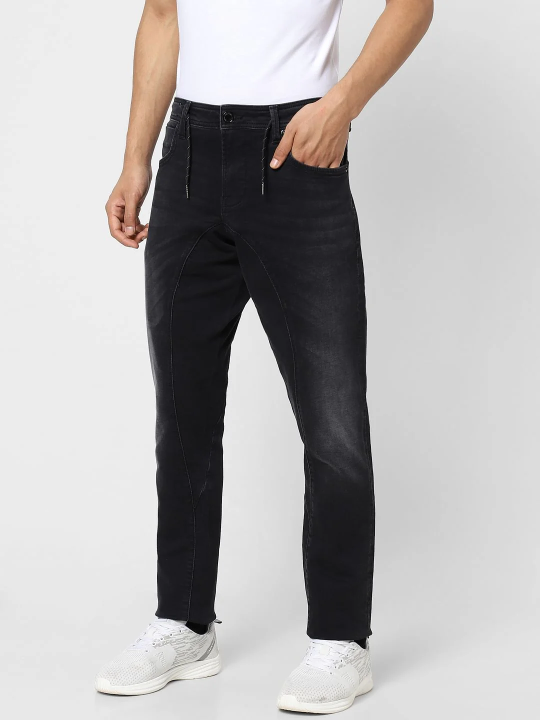 Black Low Rise Washed Simon Anti Fit Jeans - Image 3