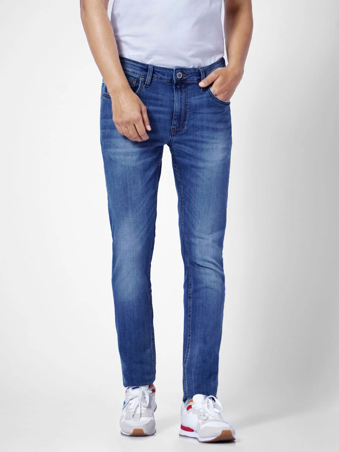 Light Blue Low Rise Washed Ben Skinny Jeans - Image 2