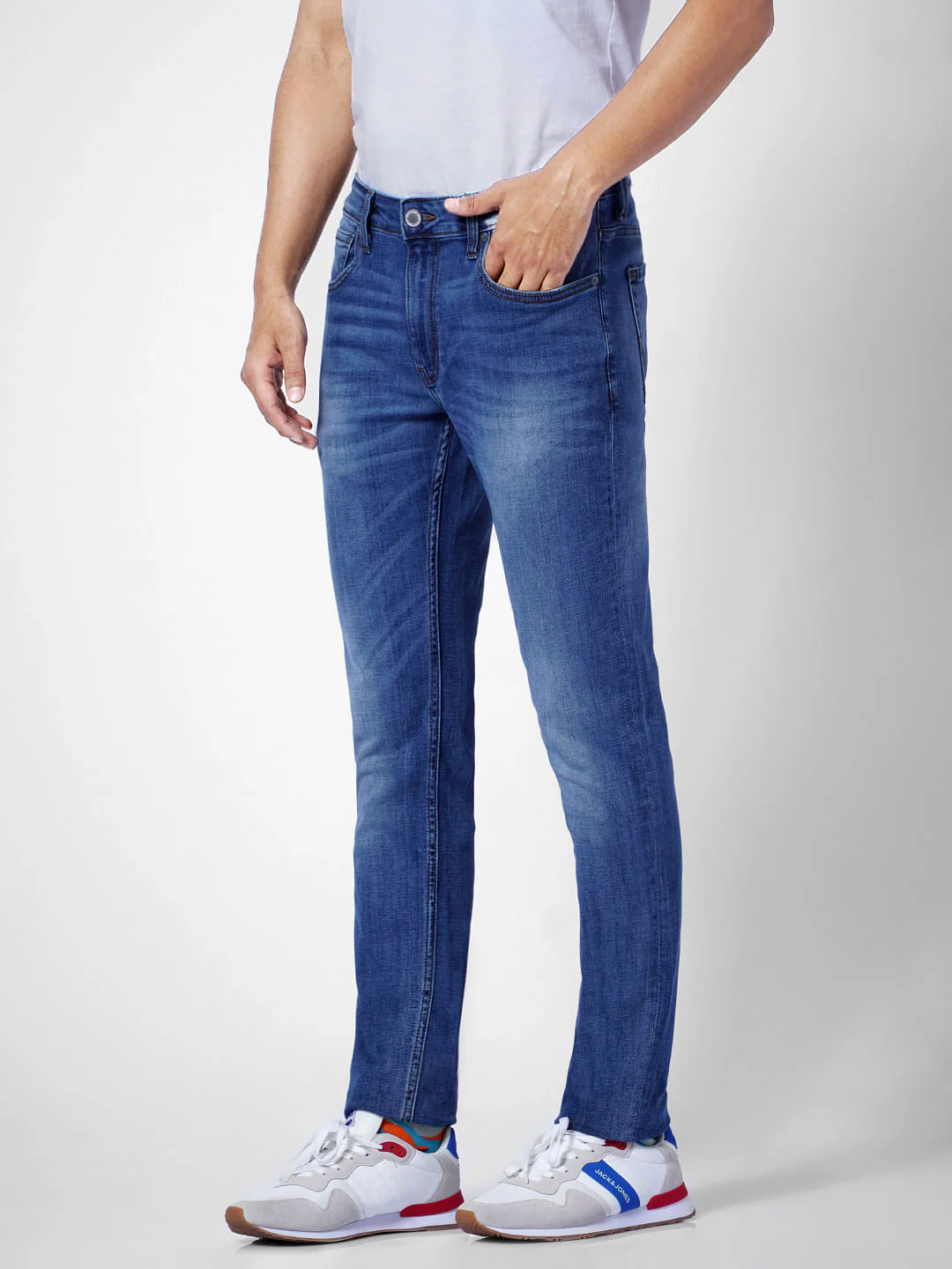 Light Blue Low Rise Washed Ben Skinny Jeans - Image 3