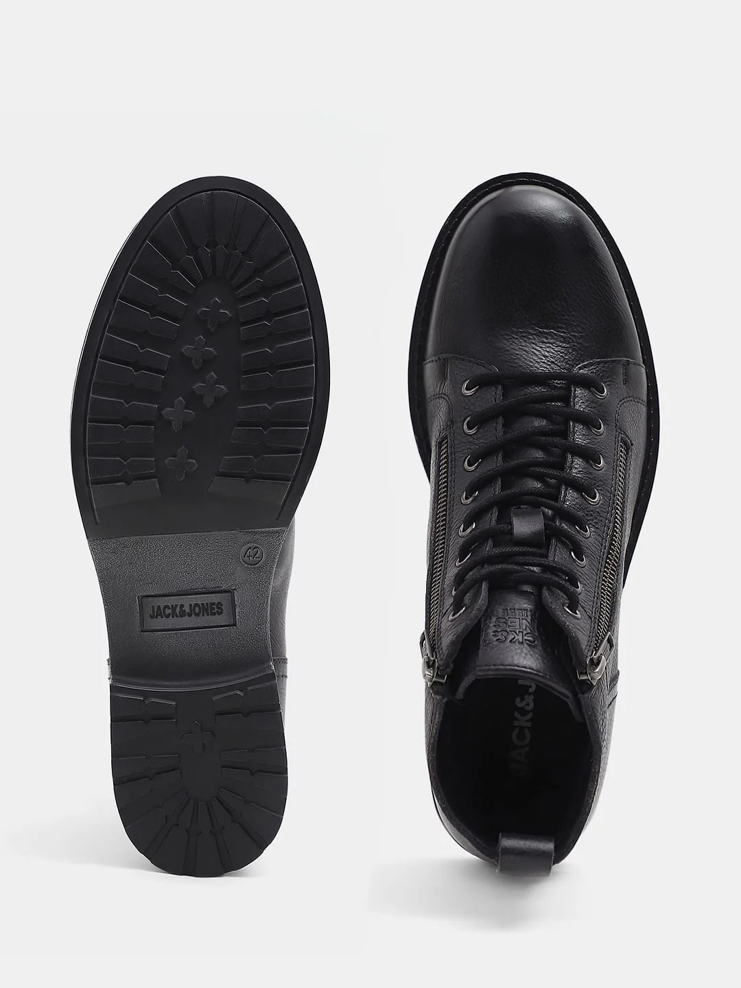 Black Mid-Top Premium Leather Boots - Image 4