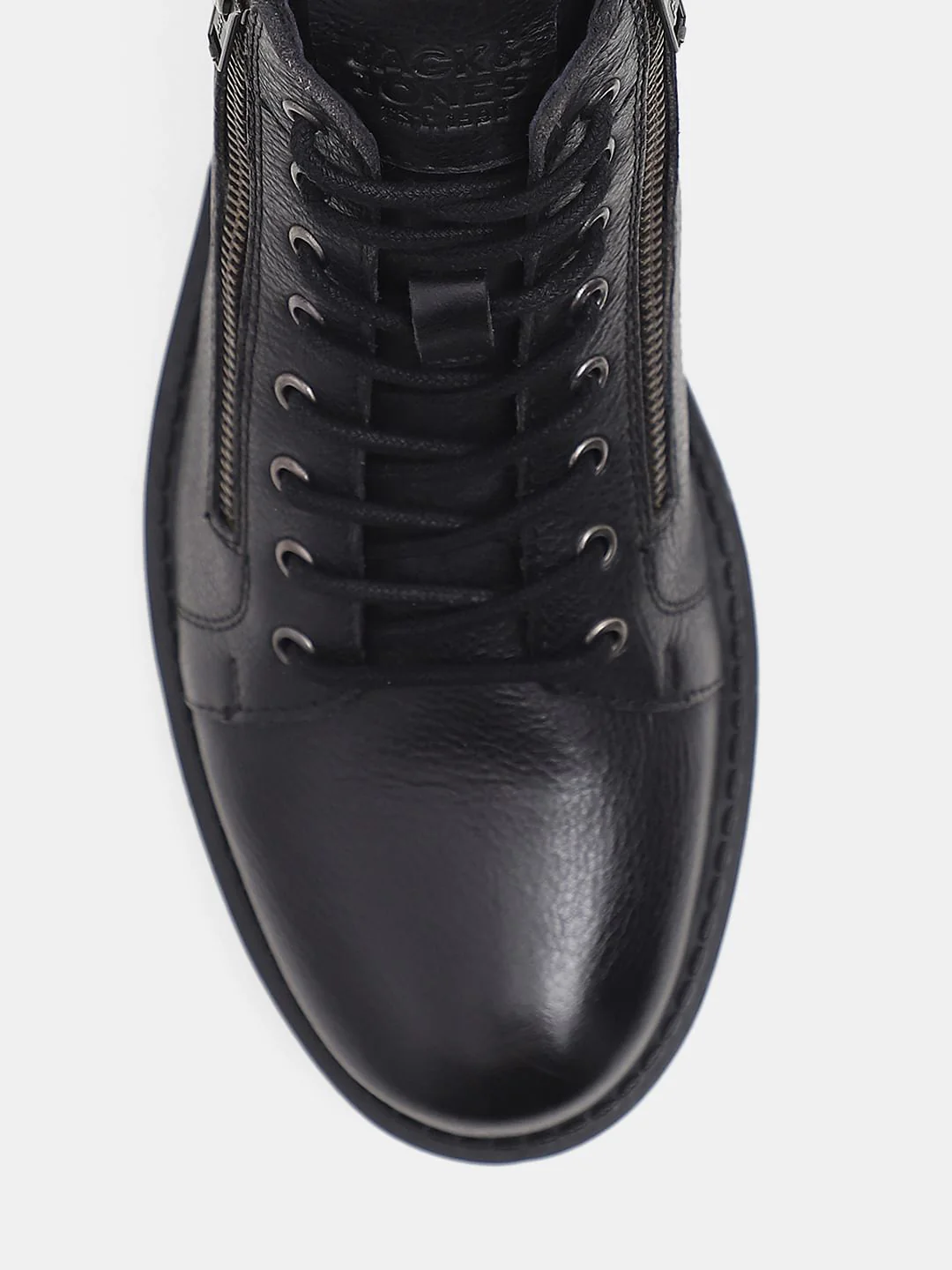 Black Mid-Top Premium Leather Boots - Image 6