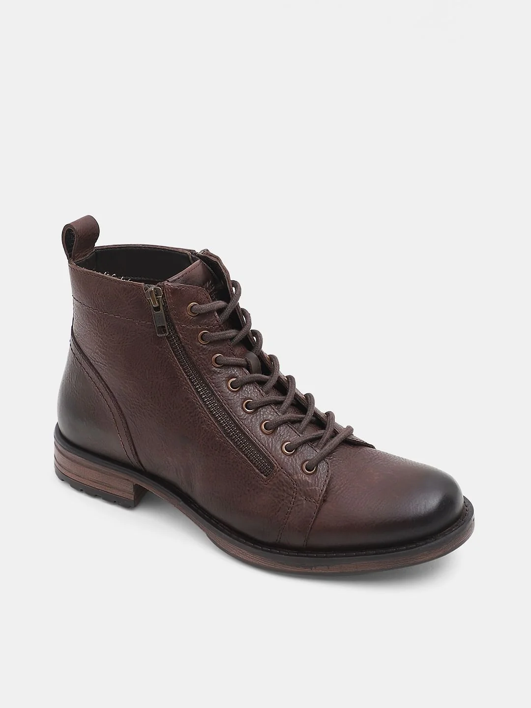 Dark Brown Mid-Top Premium Leather Boots - Image 3