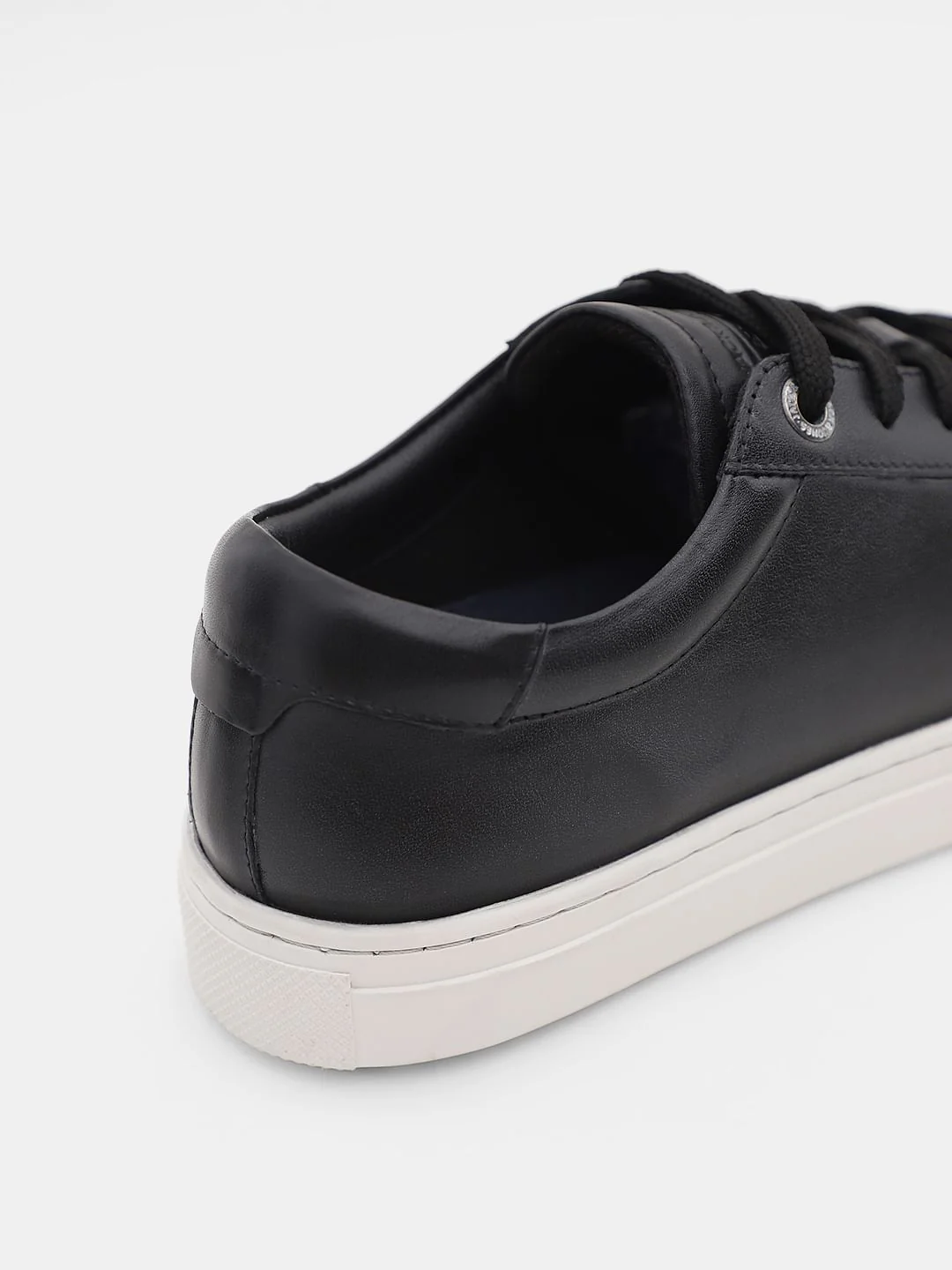 Black Leather Lace-Up Sneakers - Image 7