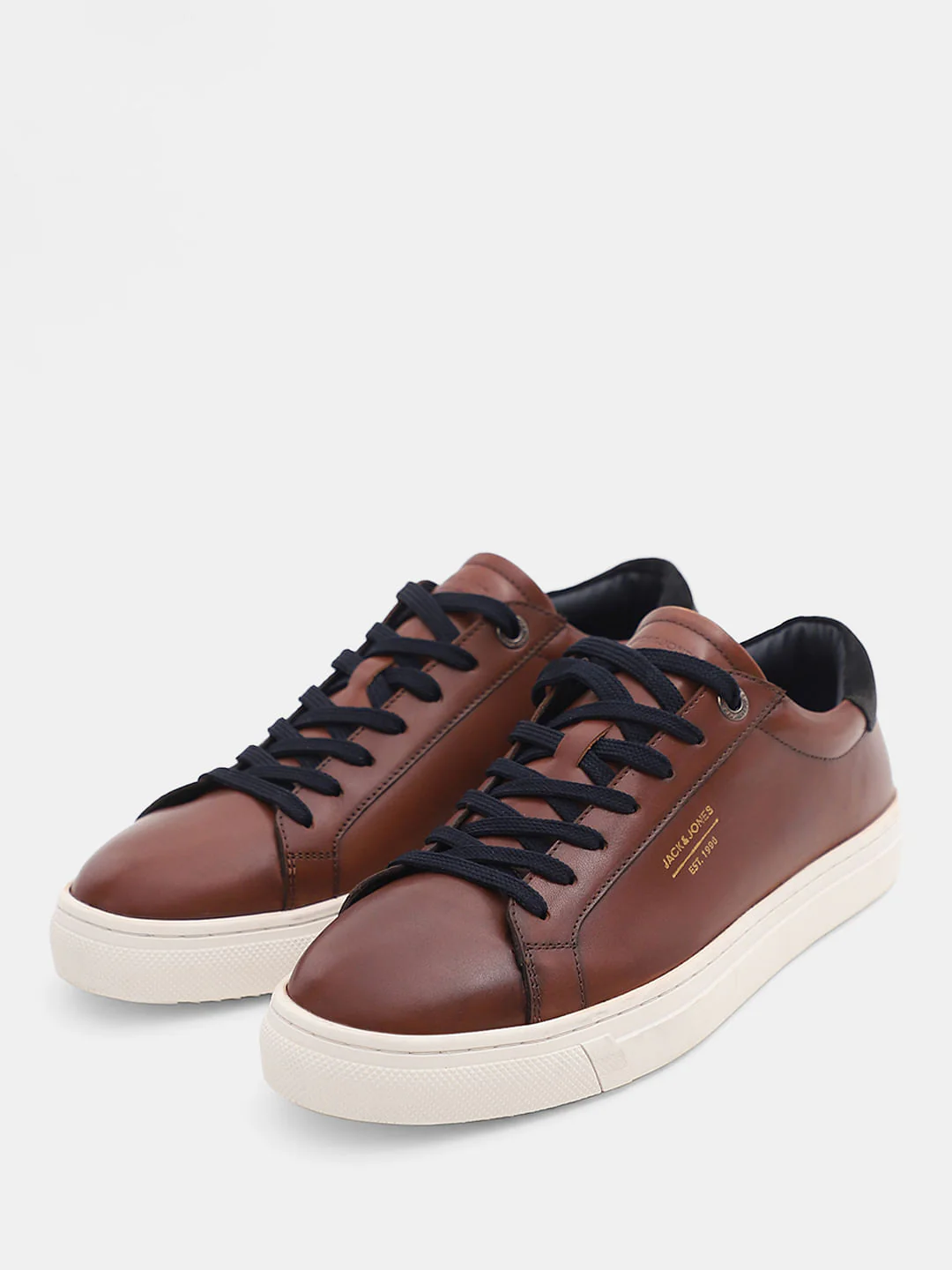 Brown Leather Lace-Up Sneakers - Image 5