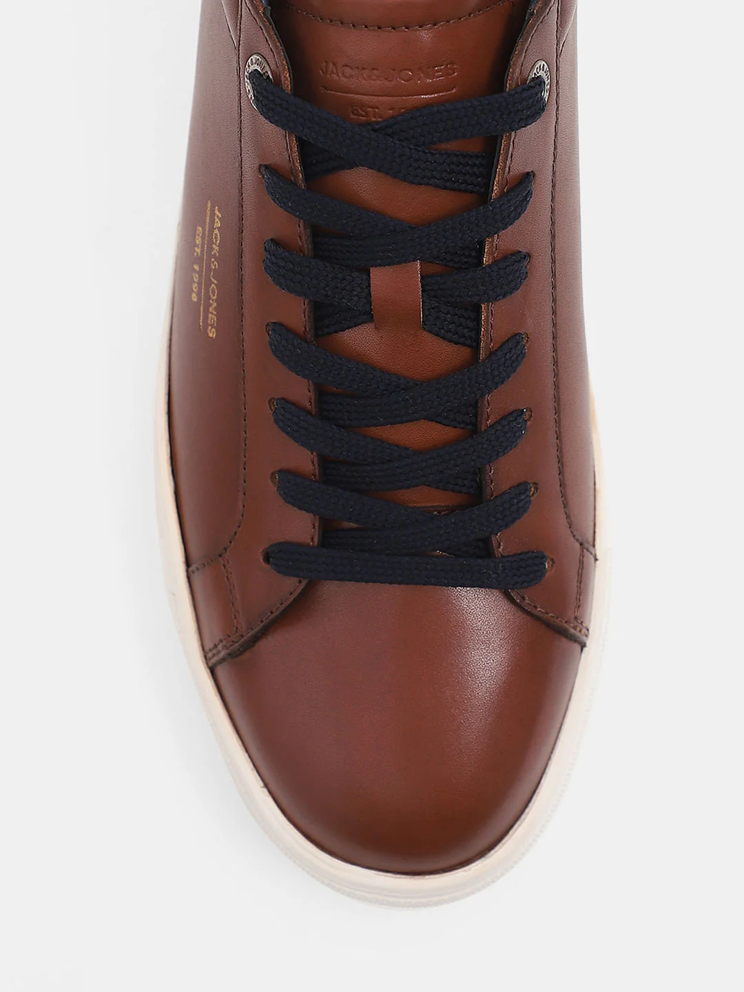 Brown Leather Lace-Up Sneakers - Image 6