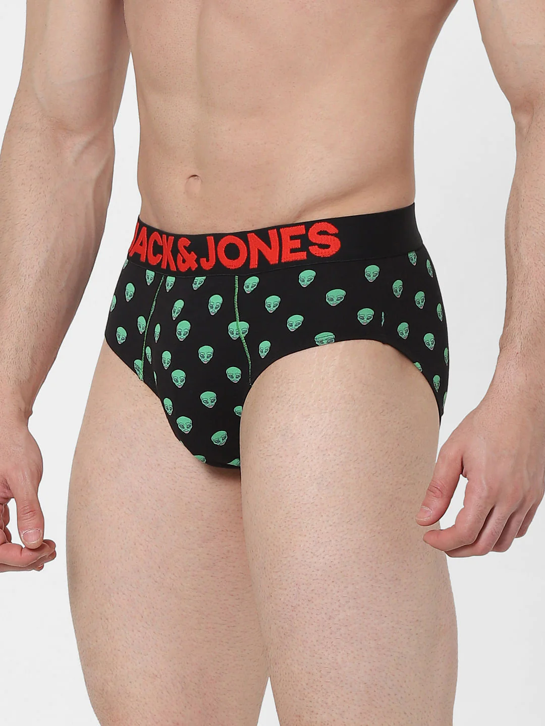 Black Alien Print Briefs - Image 2