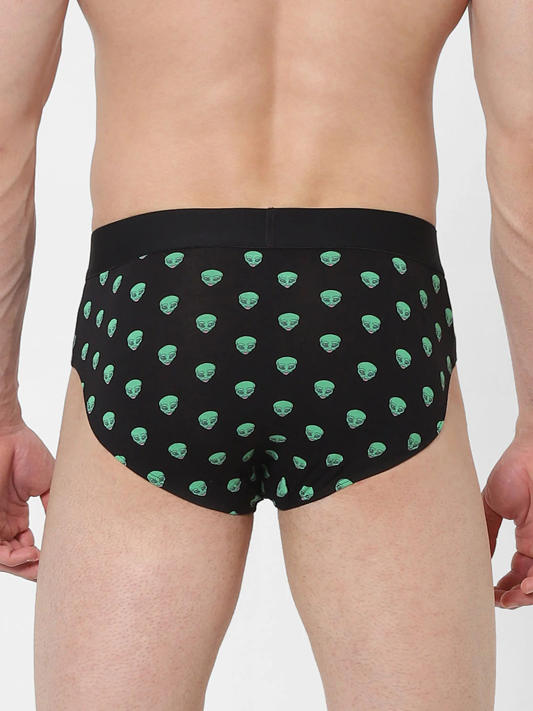 Black Alien Print Briefs - Image 3