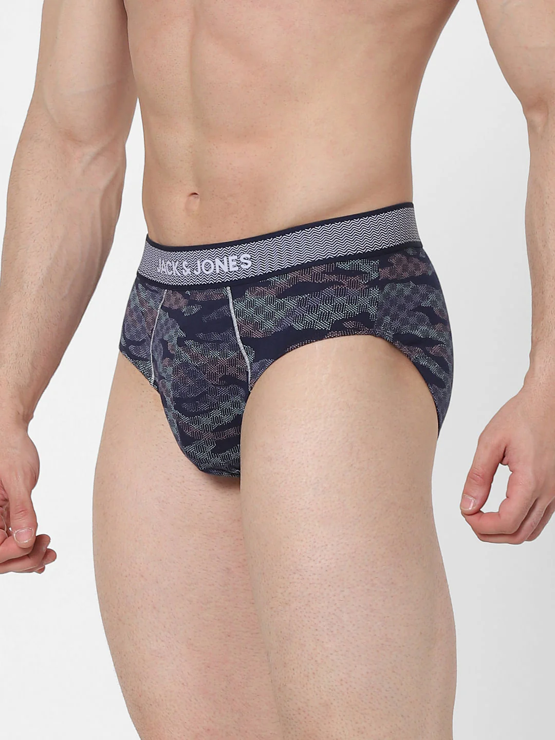 Blue Abstract Print Briefs - Image 2