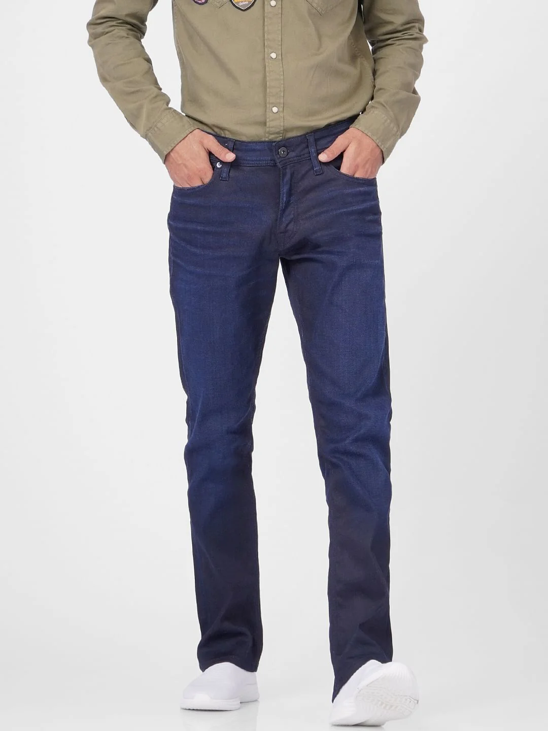 Blue Mid Rise Clark Regular Fit Jeans - Image 2