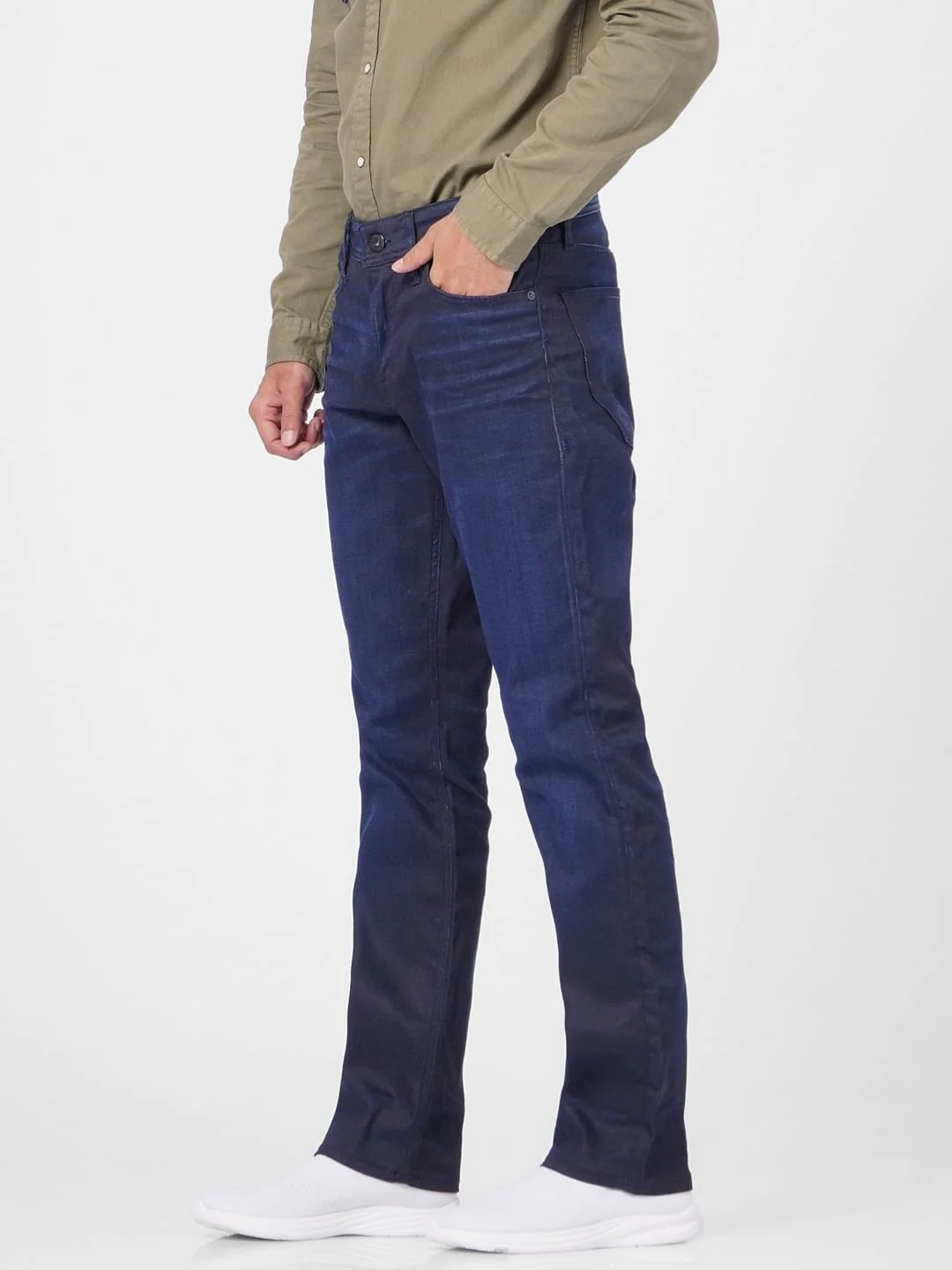 Blue Mid Rise Clark Regular Fit Jeans - Image 3