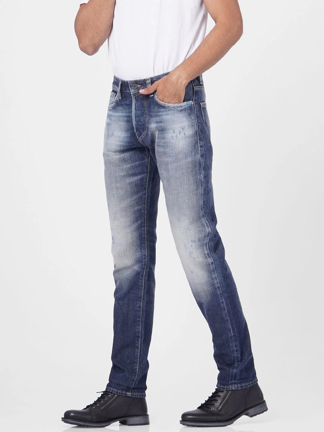 Blue Low Rise Tim Anti Fit Jeans - Image 3