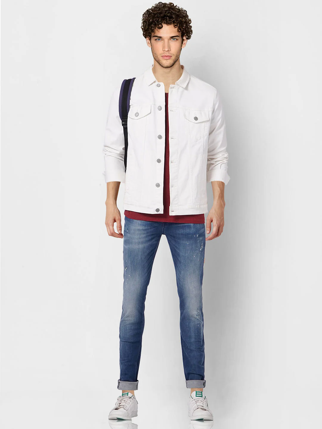 Blue Low Rise Liam Torn Skinny Jeans