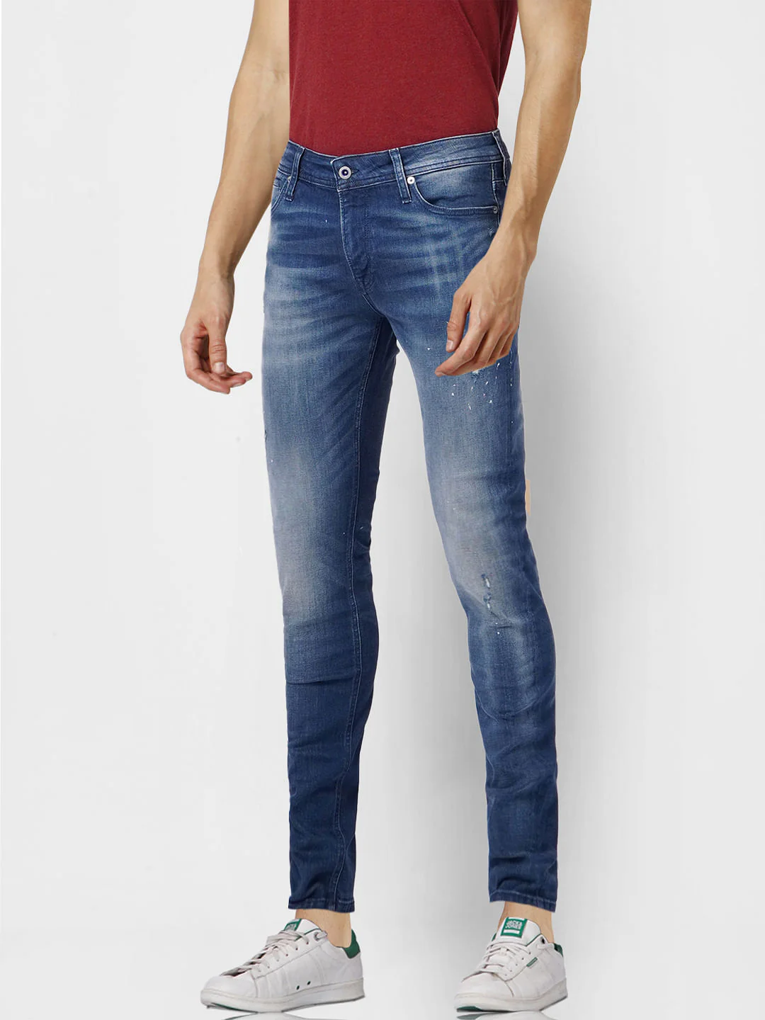 Blue Low Rise Liam Torn Skinny Jeans - Image 3