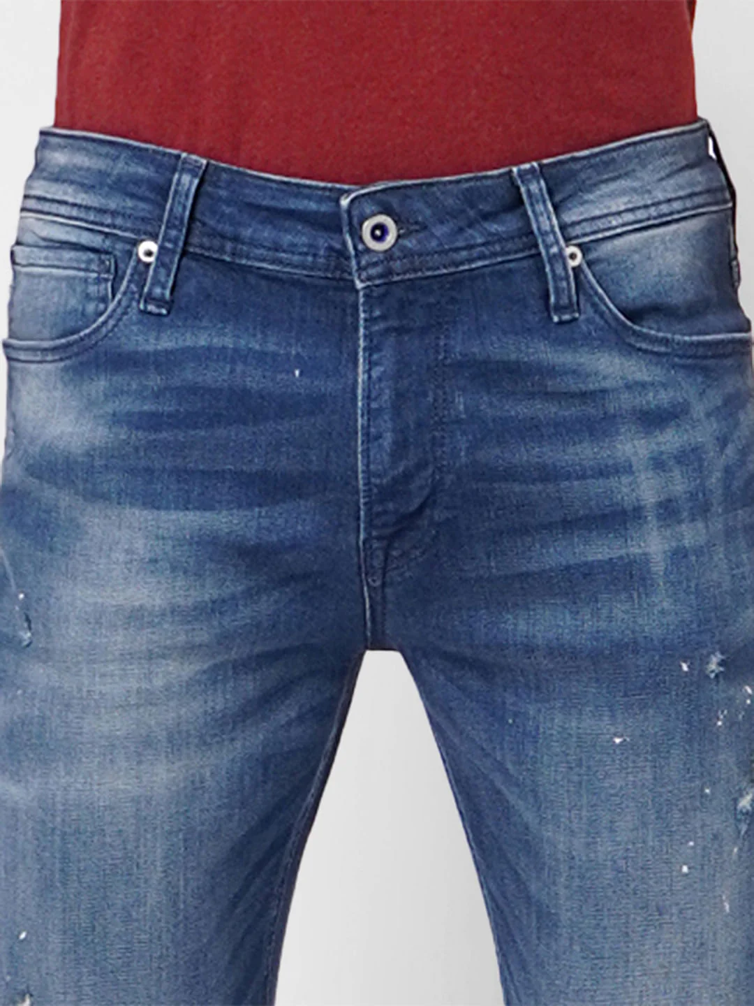 Blue Low Rise Liam Torn Skinny Jeans - Image 5