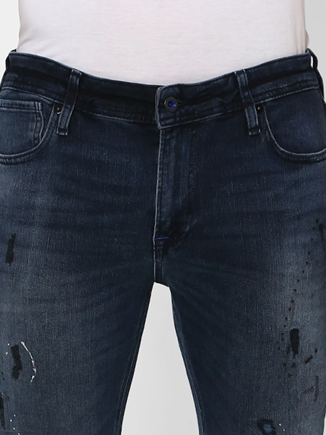 Dark Blue Low Rise Ben Torn Skinny Jeans - Image 5