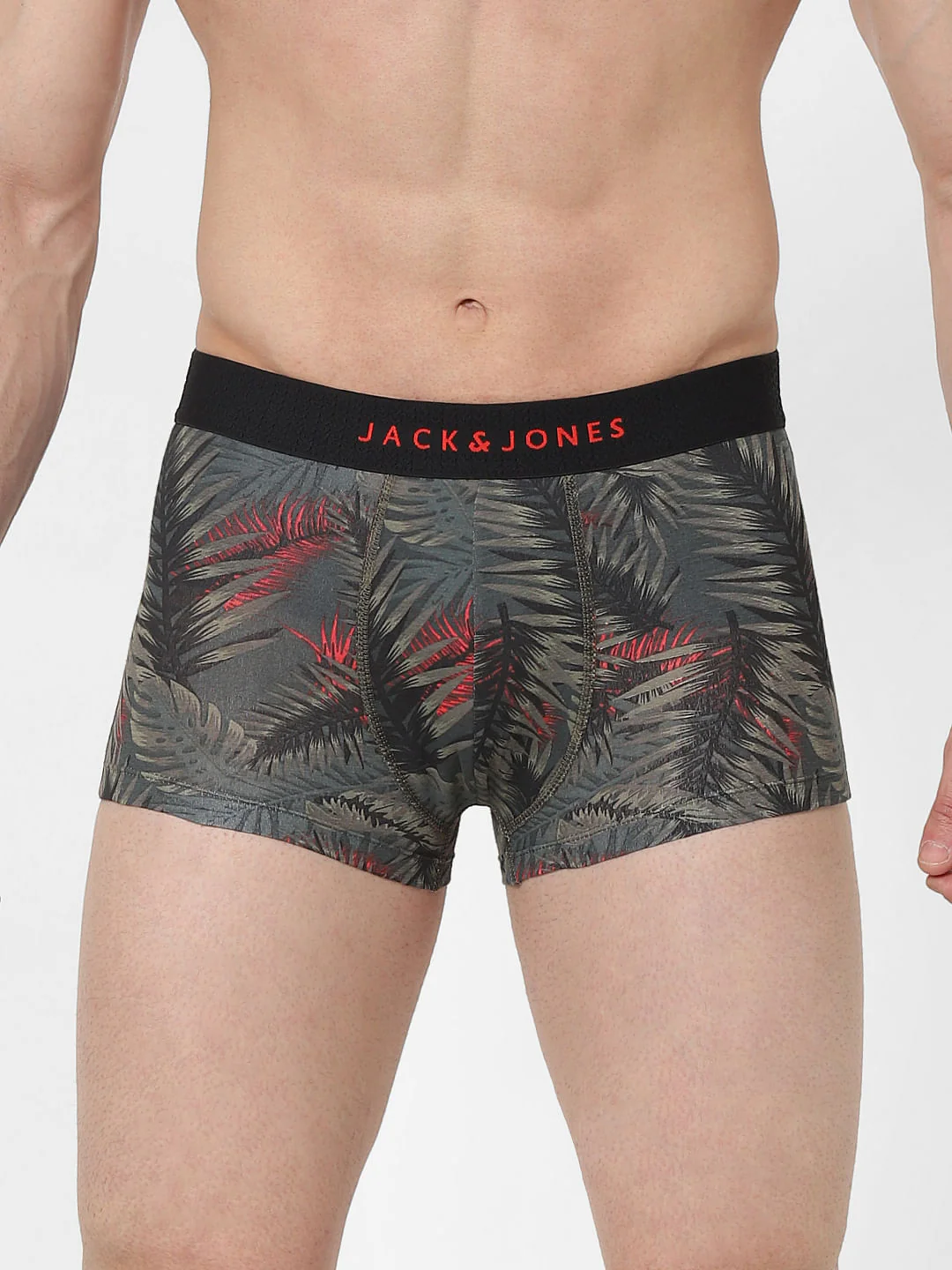 Green Tropical Print Brazilian Trunks