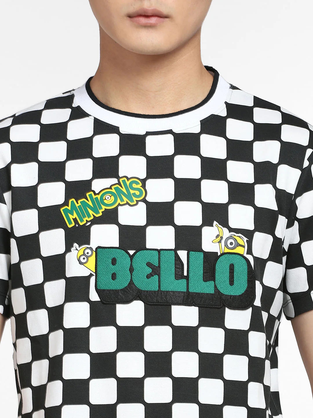 Minion White Check Print Co-ord T-shirt - Image 5