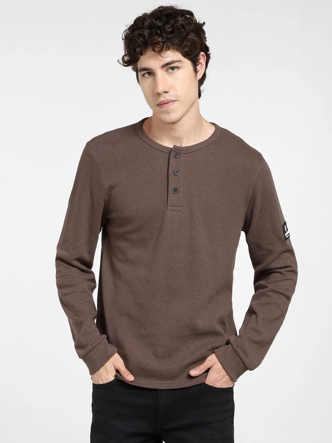 Brown Henley T-shirt - Image 2