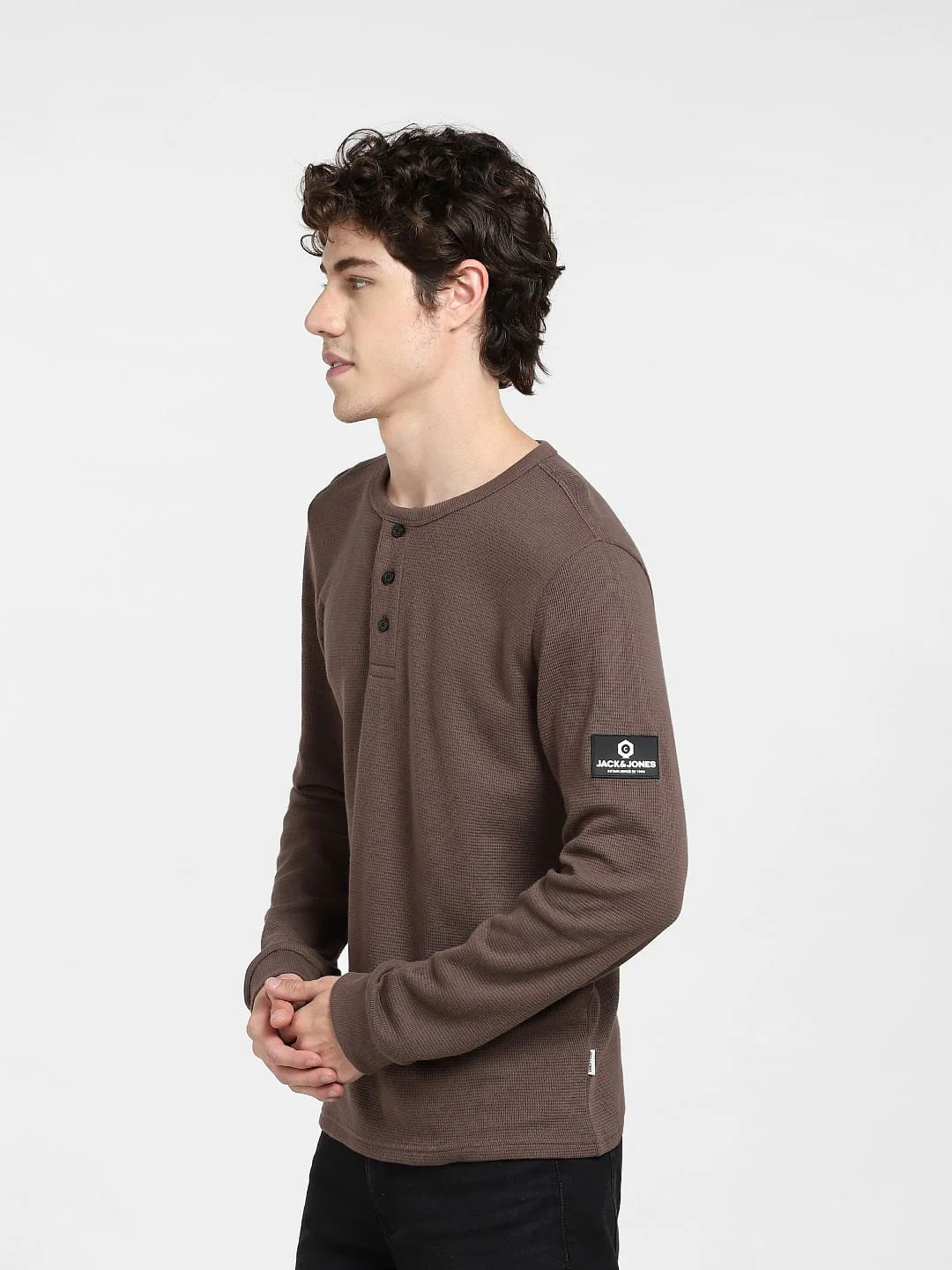 Brown Henley T-shirt - Image 3