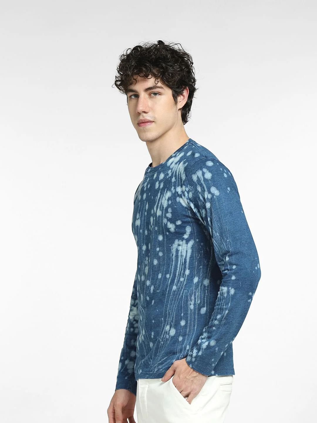 Blue All Over Print Crew Neck T-shirt - Image 3