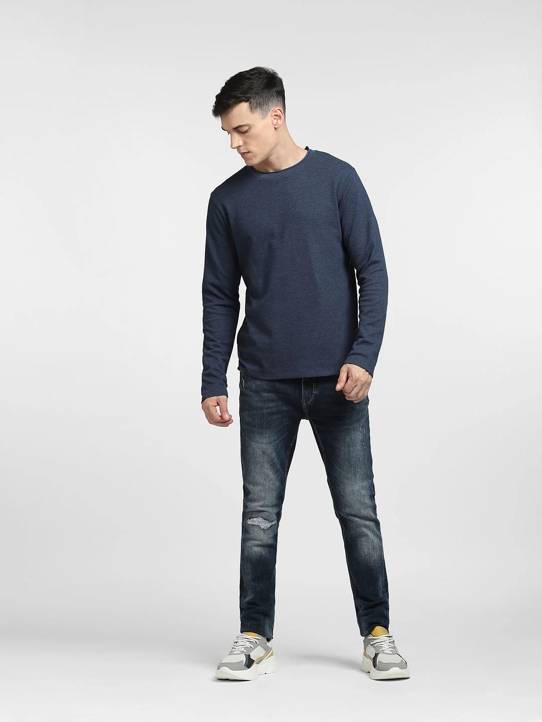 Dark Blue Crew Neck T-shirt - Image 6
