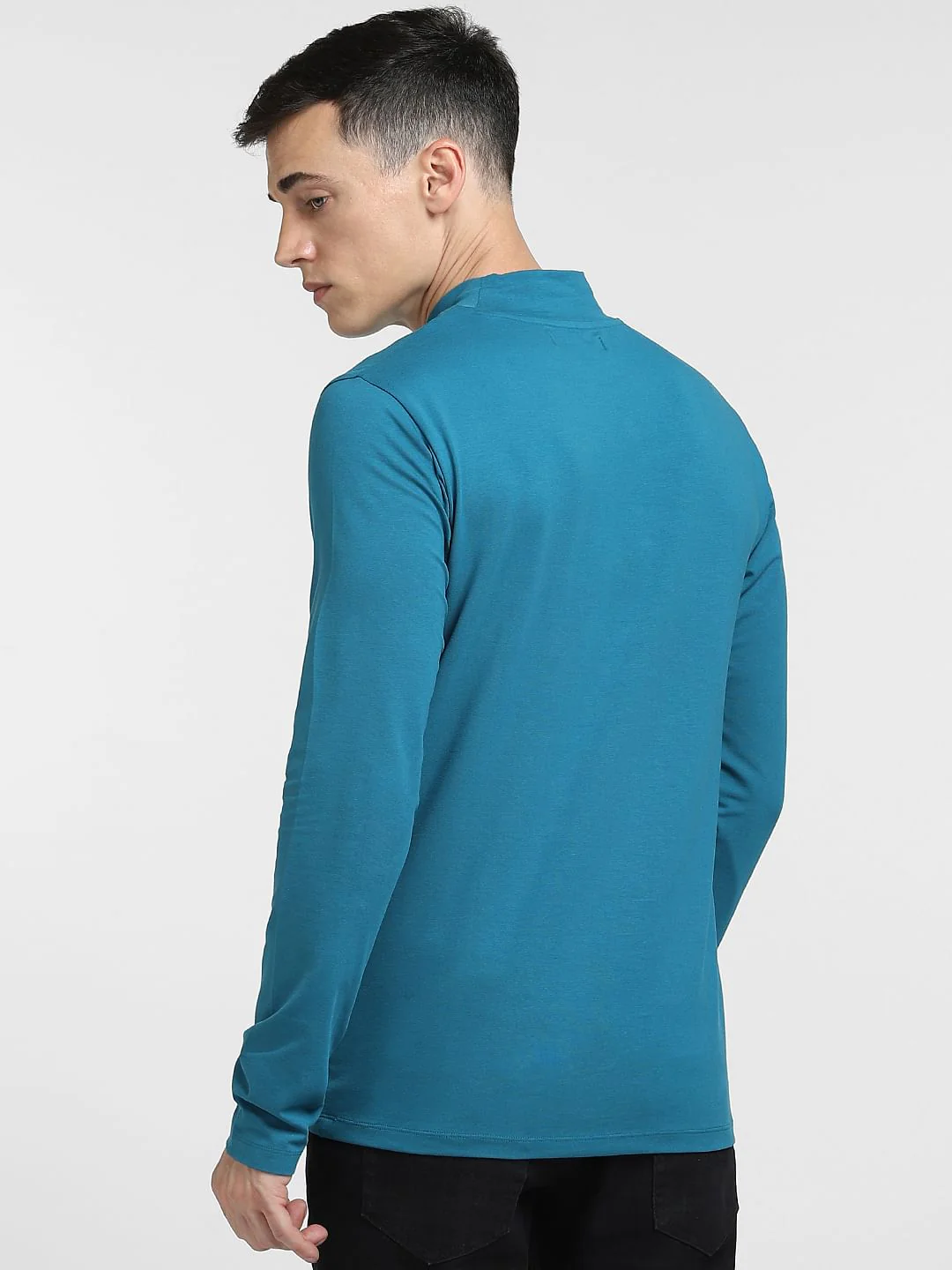 Blue High Neck T-shirt - Image 4