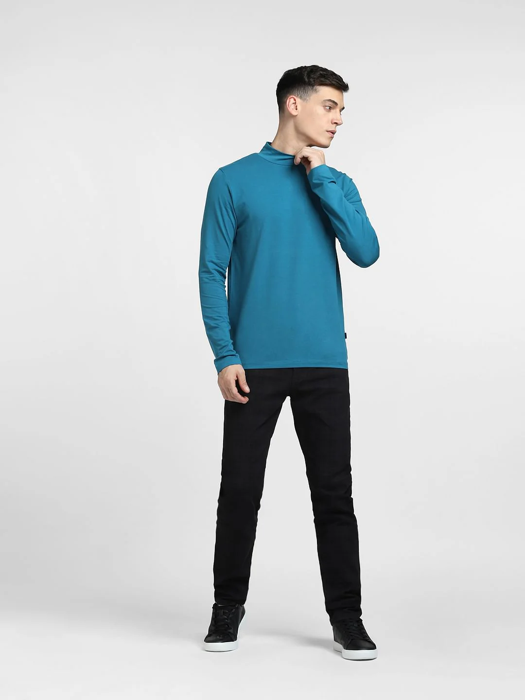 Blue High Neck T-shirt - Image 6