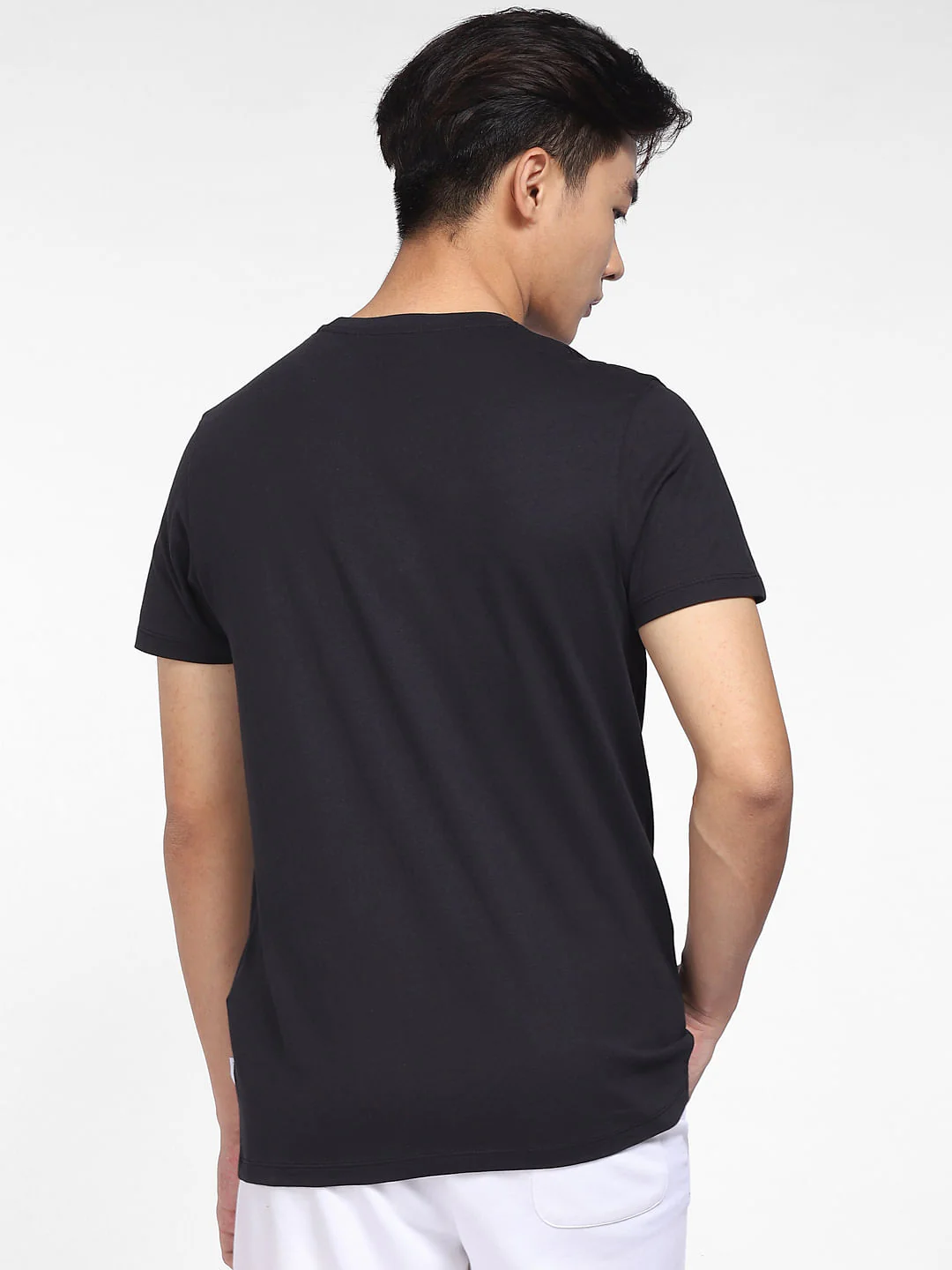 Black Logo Print Crew Neck T-shirt - Image 4