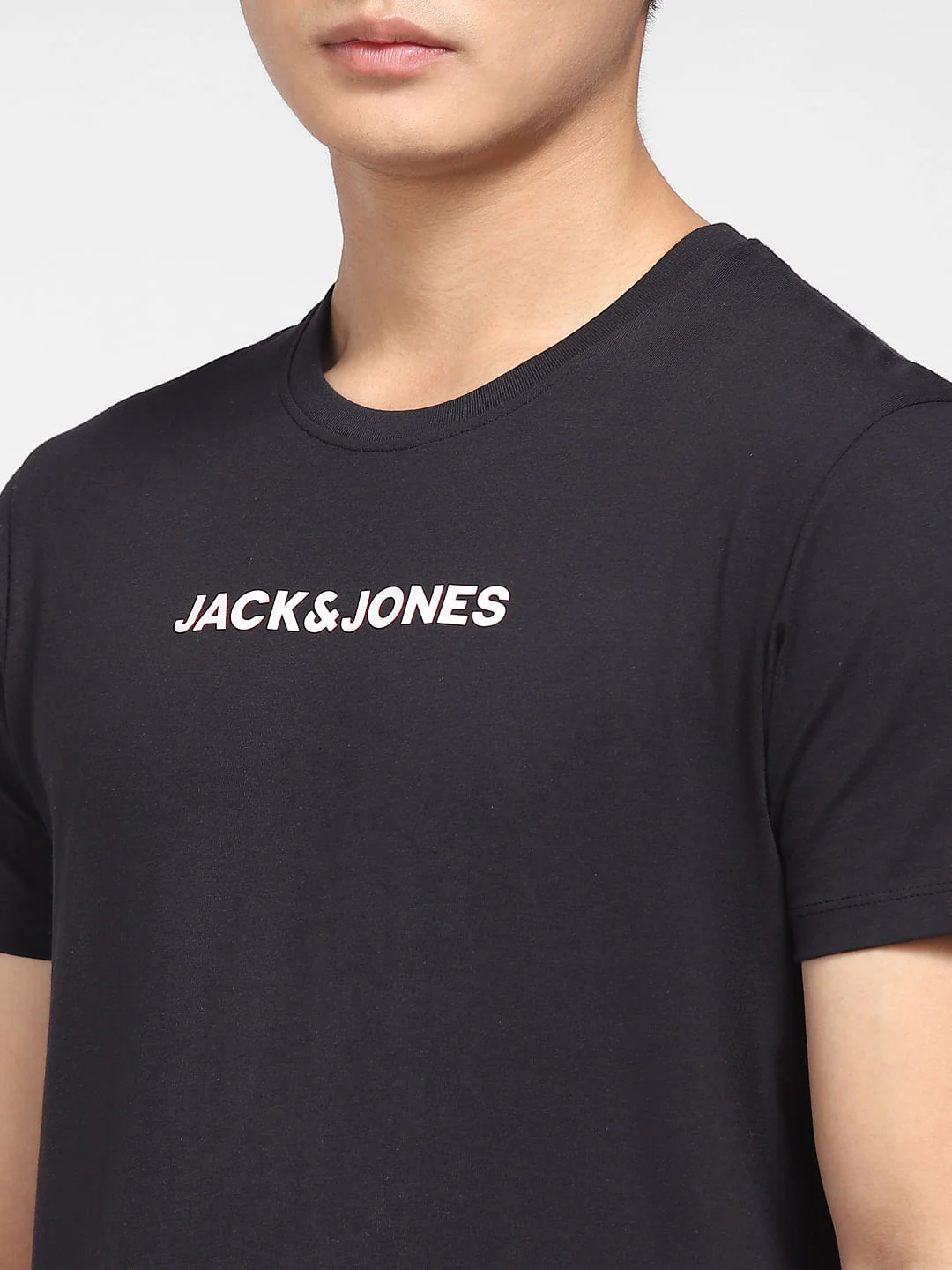Black Logo Print Crew Neck T-shirt - Image 5