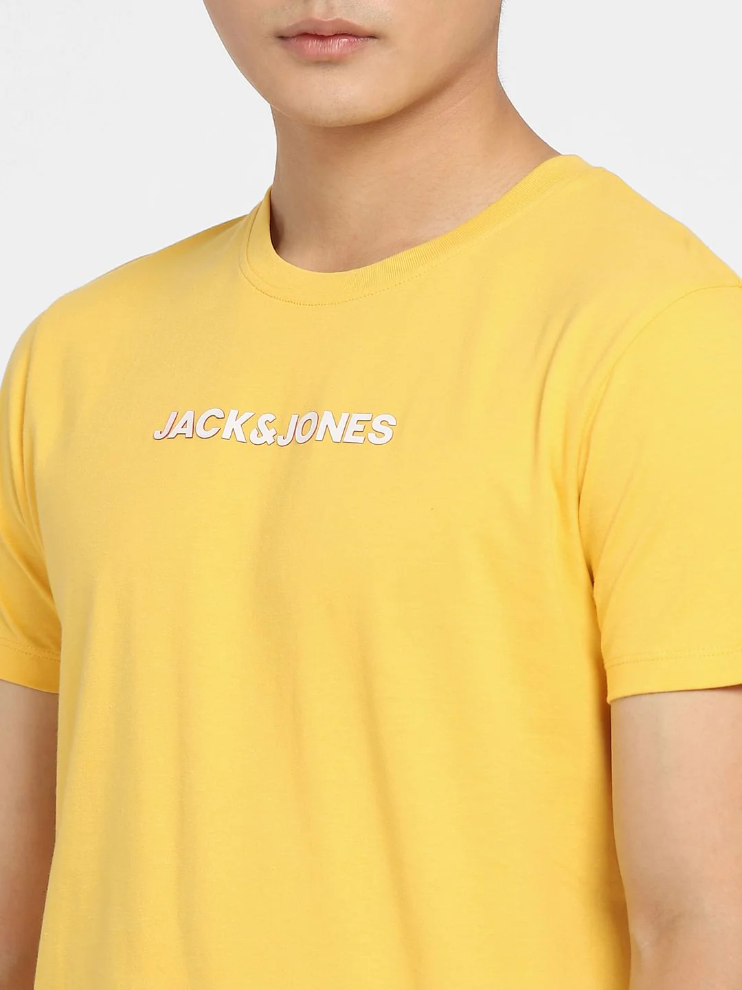 Yellow Logo Print Crew Neck T-shirt - Image 5