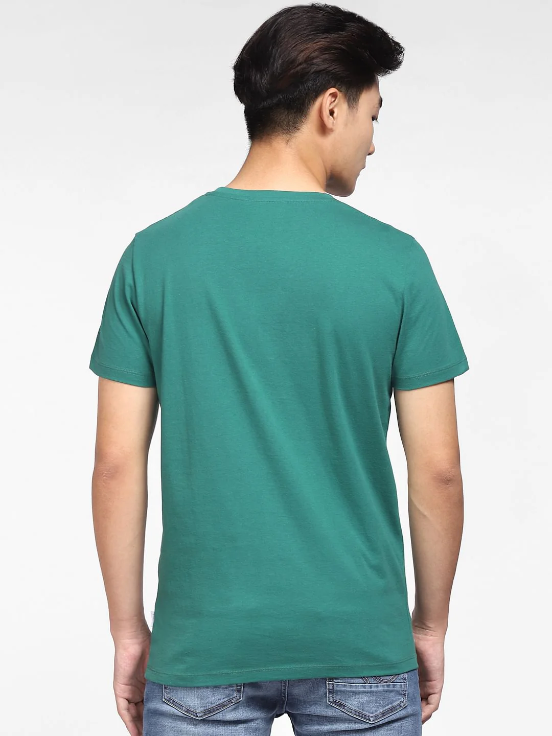 Green Logo Print Crew Neck T-shirt - Image 4