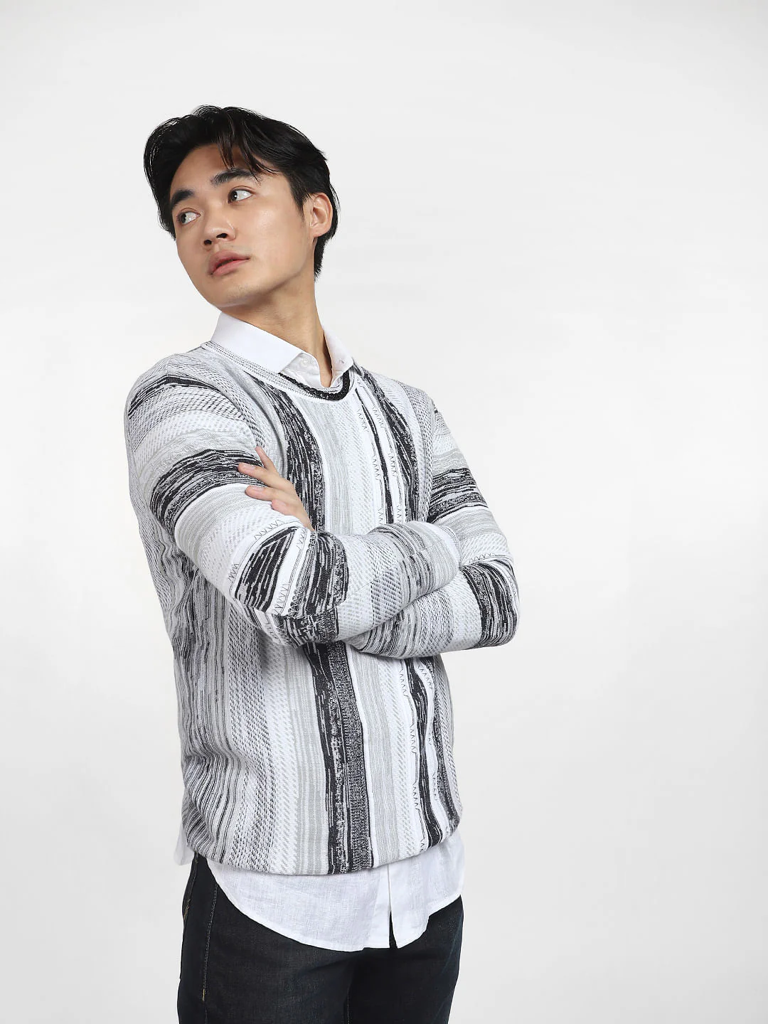 White Printed Pullover